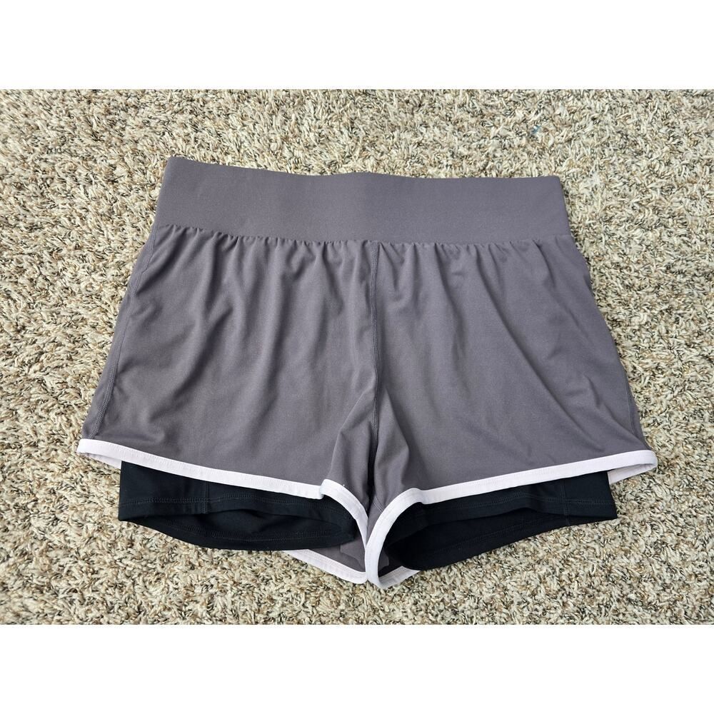 Fabletics Lined Athletic Shorts Size M Mauve Phone Pocket Activewear Gymwear